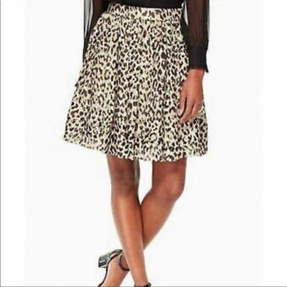 KATE SPADE LEOPARD CLIP DOT SKIRT SZ 8 NWT - Picture 2 of 7